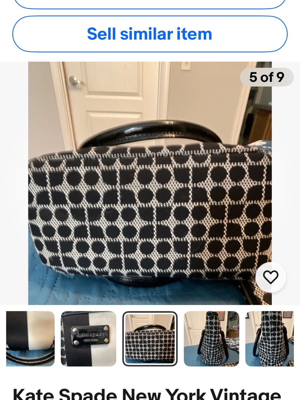 Kate Spade small tote in black and white! - Picture 5 of 8